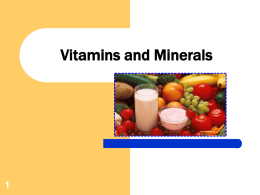 Vitamins/Minerals Ppt