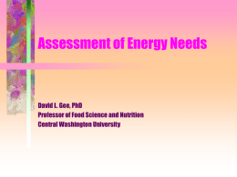Assessment of Energy Needs - Central Washington University
