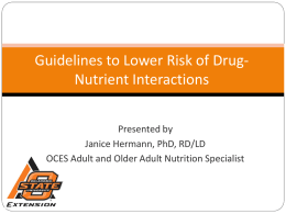 Guidelines to Lower Risk of Drug