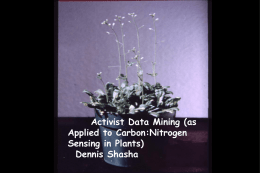 Activist data mining (as applied to Carbon: Nitrogen