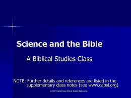 Science and the Bible