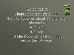 4.4 Life Depends on the unique properties of water