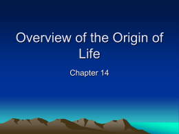 Overview of the Origin of Life
