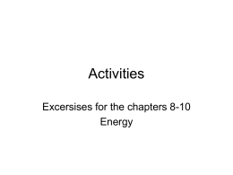 Activities for Chapters 8