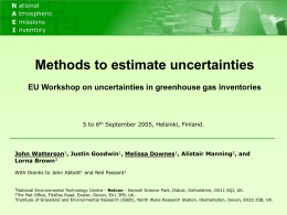 Methods to estimate uncertainties - European Topic Centre for Air