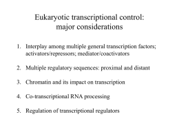 Eukaryotic transcriptional control