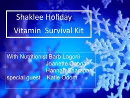Shaklee Holiday Vitamin Survival Kit
