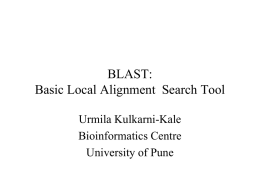 BLAST: Basic Local Alignment Search Tool