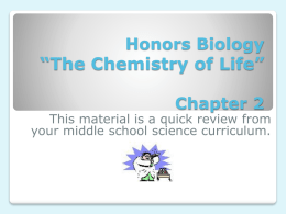 Chapter 3 -- Biochemistry