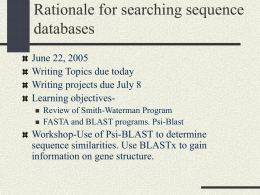 rationale_for_searching_seq_db - Cal State LA