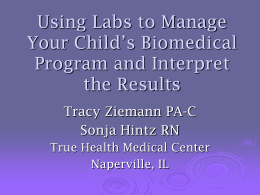 Using Labs to Manage Your Child`s Biomedical