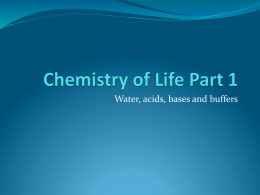 Chemistry of Life part 1 Spring 14