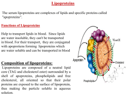 Lec5 Lipoproteins