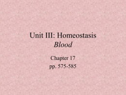 Homeostasis: Blood
