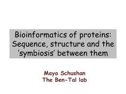 Bioinformatics of proteins