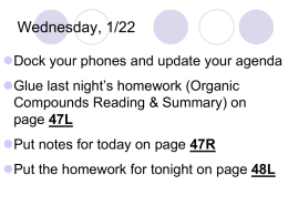 Organic Compounds Notes 2014