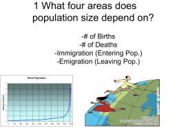 What four areas does population size depend on?