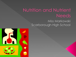 Nutrient Needs - HealthMarkowski