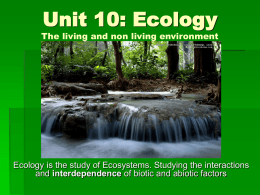 Unit 10: Ecology