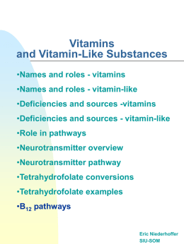 Vitamins in metabolism