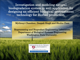Investigation and modeling natural biodegradation system in soil