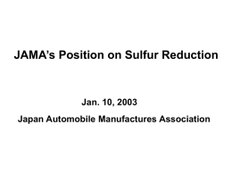 JAMA position on importance of sulphur reduction in gasoline and