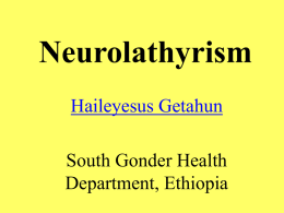 The Epidemiology of neurolathyrism.