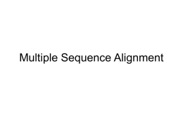 Multiple Alignment - niu bioinformatics