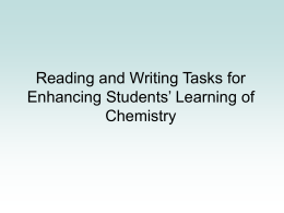 Reading and Writing Tasks for Enhancing Students` Learning of