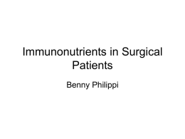 Immunonutrients in Surgical Patients