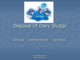 Disposal Of Dairy Sludge