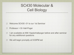 SC430 Molecular & Cell Biology