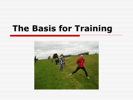 The Basis of Training Sources of Energy