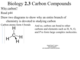 Biology 2.3 Carbon Compounds