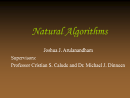 Short presentation on Natural Algorithms