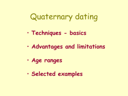 PowerPoint Presentation - Dating Quaternary Events