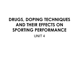 drugs, doping techniques and their effects on