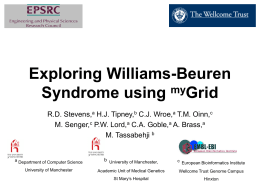 Exploring Williams-Beuren Syndrome using myGrid
