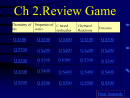 Chapter 2 Review Game