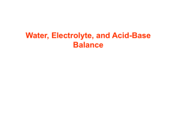 Water, Ions, and Acid/Base Balance