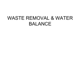 waste removal & water balance