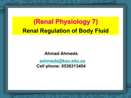 Renal Physiology 7 (Body Fluids and regulation)