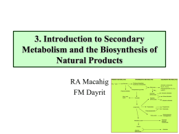 1. Introduction to Natural Products Chemistry