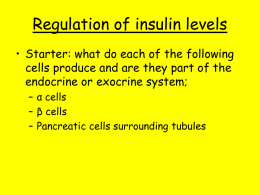 Regulation of insulin levels