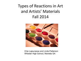 Types of Reactions in Art and Artists` Materials