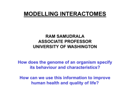 Modelling interactomes