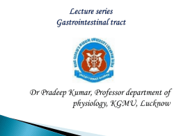 Lecture series Gastrointestinal tract