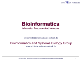 Bioinformatics information resources and networks