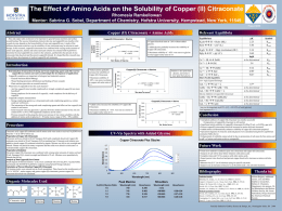 The Effect of Amino Acids on the Solubility of Copper (II) Citraconate