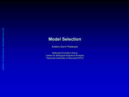 Model Selection - Center for Biological Sequence Analysis